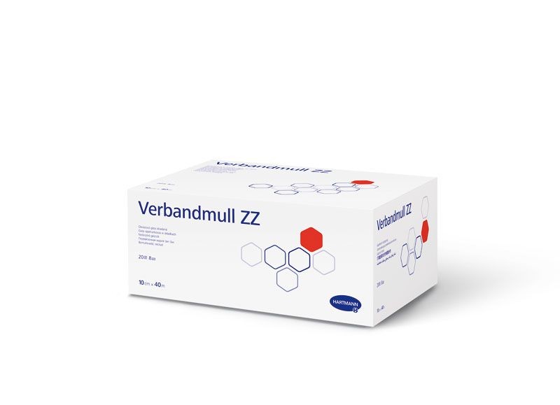 Hartmann Verbandmull ZZ 1m 8fach auf 10cm gelegt
